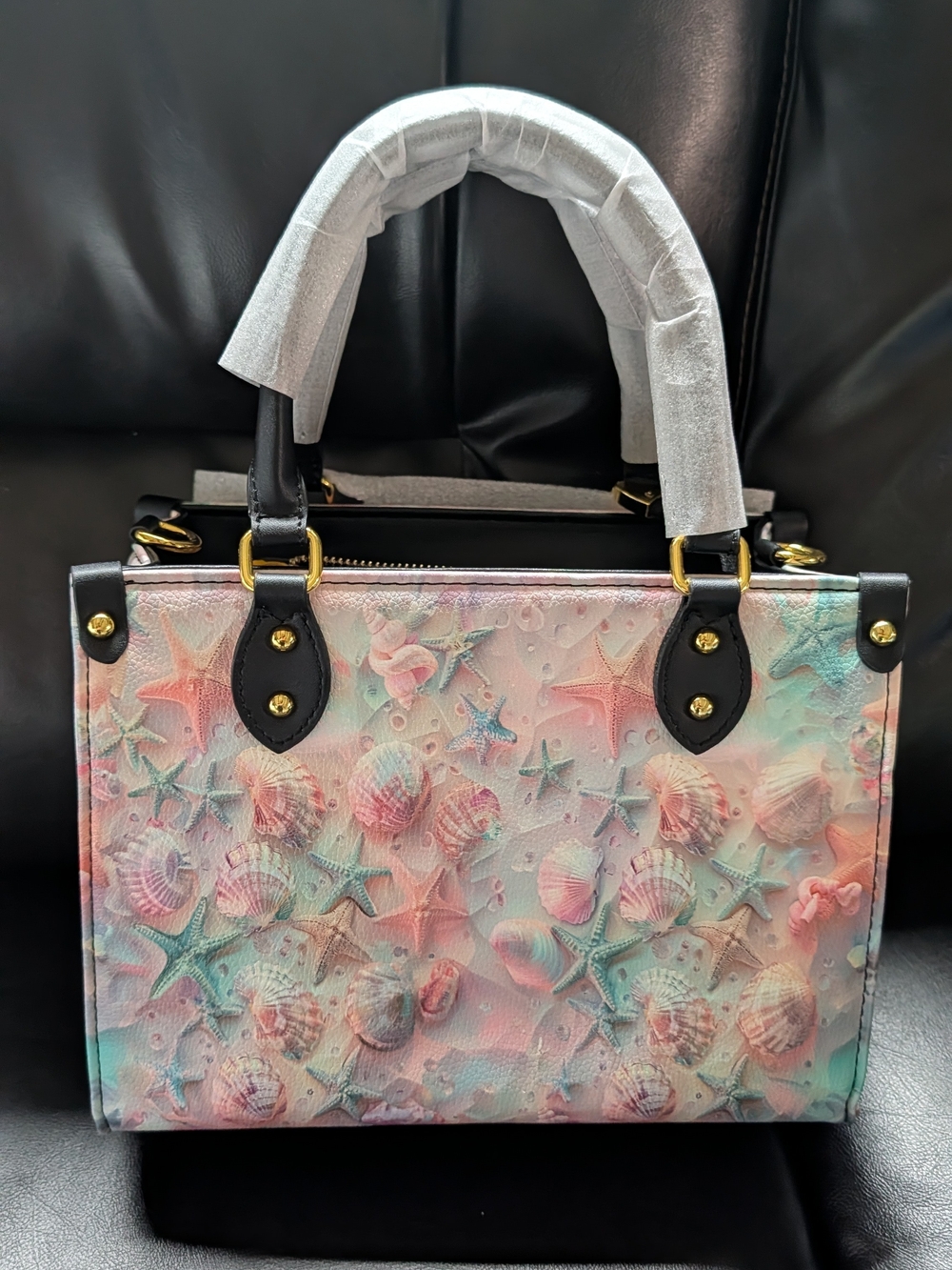 Beach Veganique Leather Tote Bag, Handbag, Work Tote Bags For Women, Office Work
